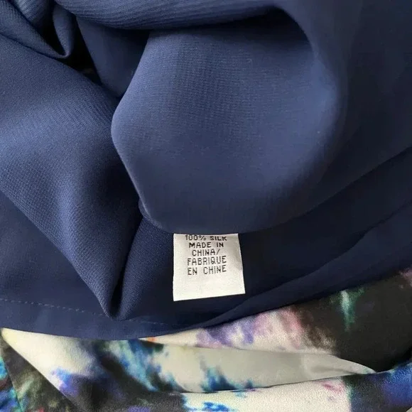 Stella McCartney Silk Abstract Multicolor Dress 3/4 Sleeve Button Front Size 6